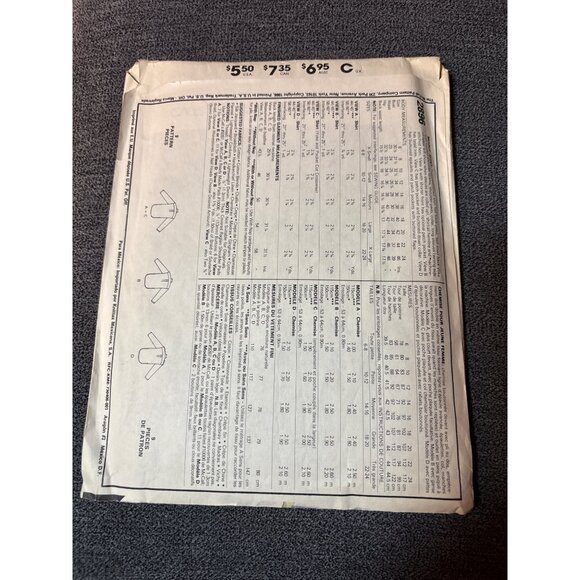 Easy McCalls 2896 Vintage Sewing Pattern Miss Size Large Button-Up Shirts & Jack - Picture 3 of 5